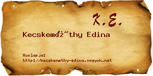 Kecskeméthy Edina névjegykártya