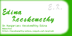 edina kecskemethy business card