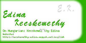 edina kecskemethy business card